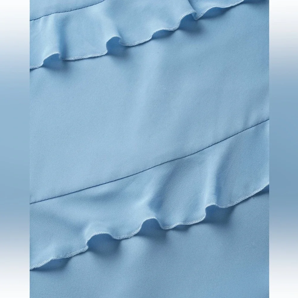 BloomChic V Neck Ruffle Trim Elastic Waist Cami Dress - Picture 4 of 8